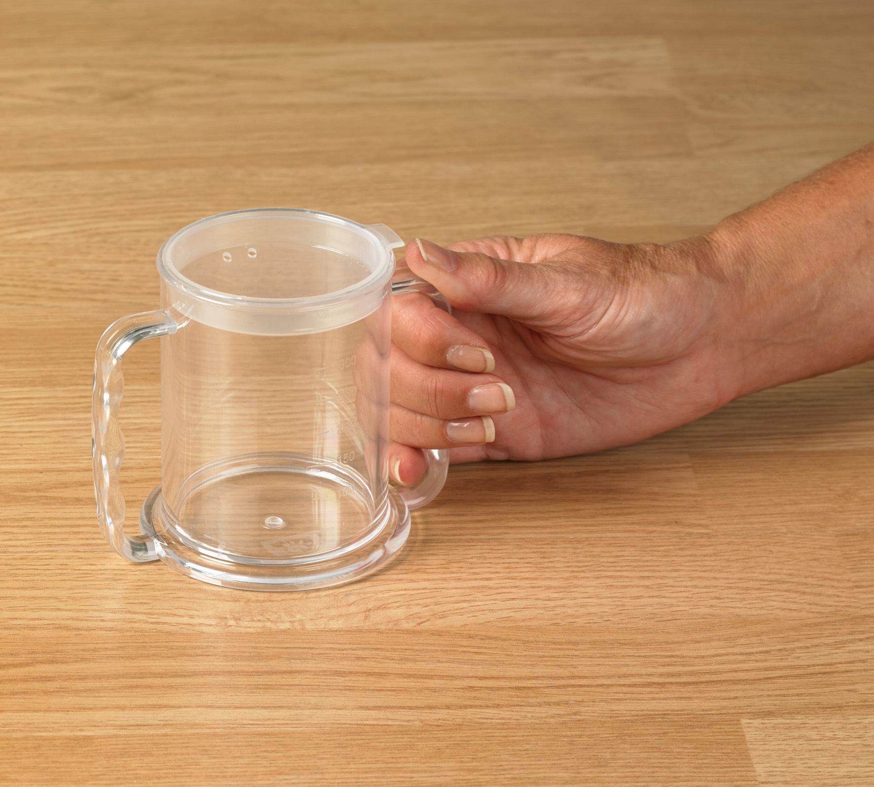 Transparante beker met 2 handvatten 285 ml