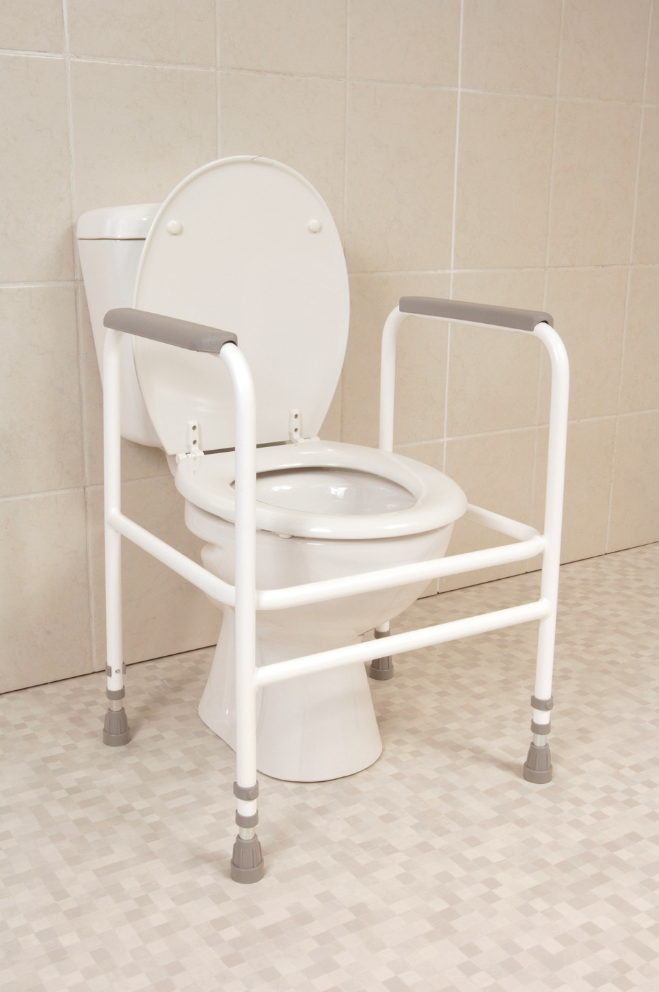 Toiletkader NRS staal - wit gecoat - 43 cm