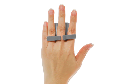 Ergonomische dunschiller met vingergreep - getande snijmesjes - lichtgrijs
