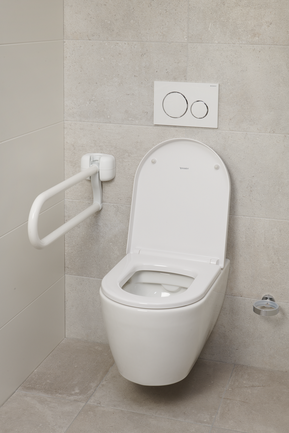 Toiletbeugel opklapbaar Premium - staal - 80 cm - wit