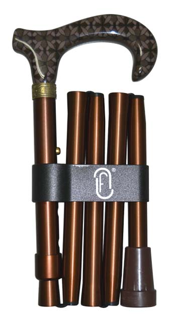 Finna wandelstok plooi- en verstelbaar, standaard handvat met motief geometrisch -- FN-49402
