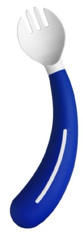 Aangepast kinderbestek Henro-Grip Spork: vork rechts blauw/wit