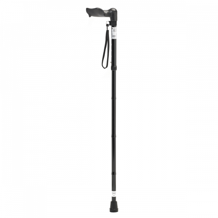 Wandelstok Comfy Grip - opvouwbaar - zwart