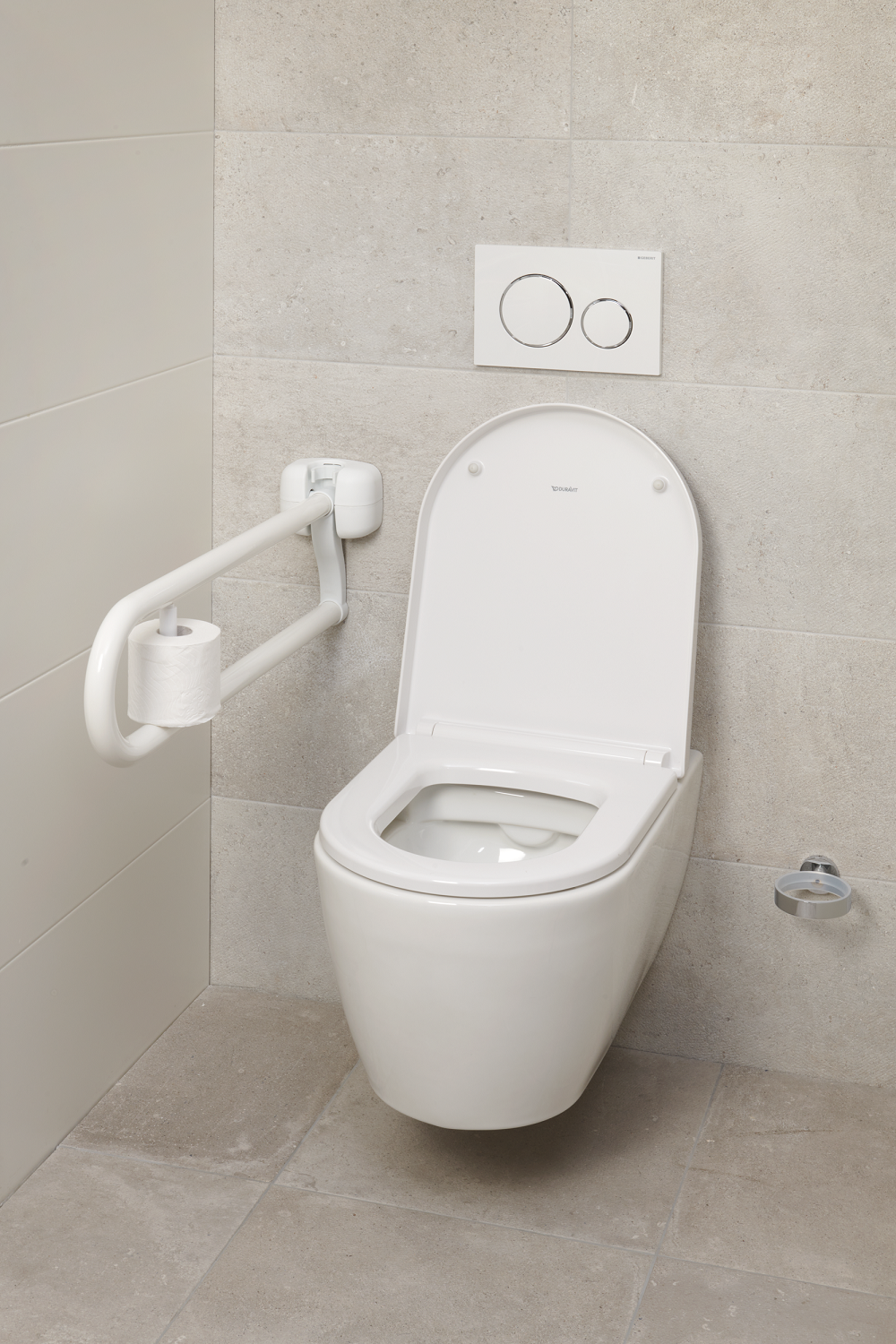 Toiletrolhouder voor toiletbeugel opklapbaar Premium - wit