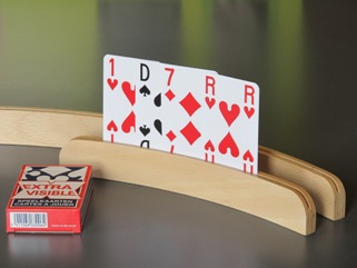 Speelkaartenhouder in beuk halfrond klein - 34 cm - 529219