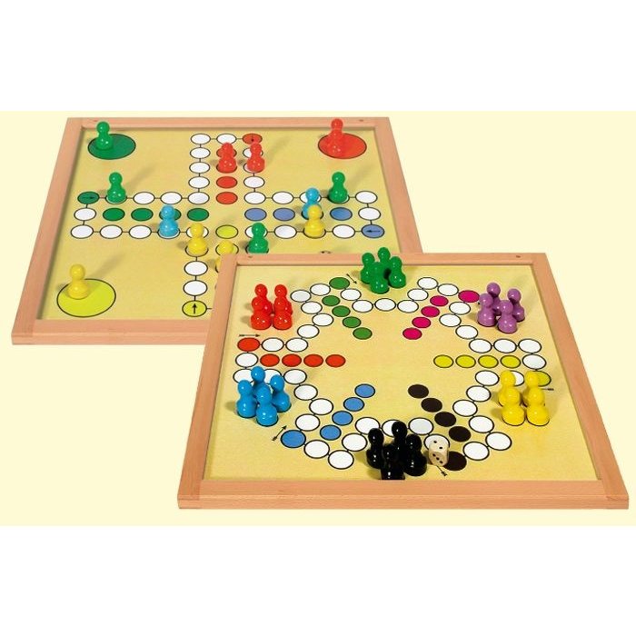 Mens erger je niet - magnetisch voor 4 of 6 spelers (tweezijdig) - 35 x 35 cm -- 1009