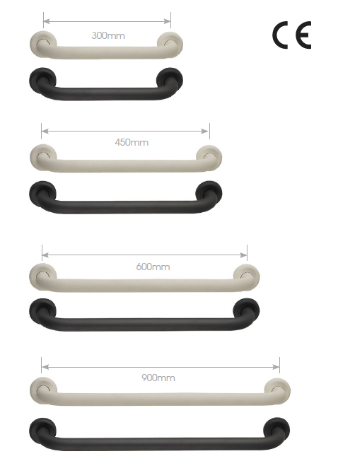 Barre murale acier avec revêtement antidérapant EASA 90 cm - blanche-- GRS900W