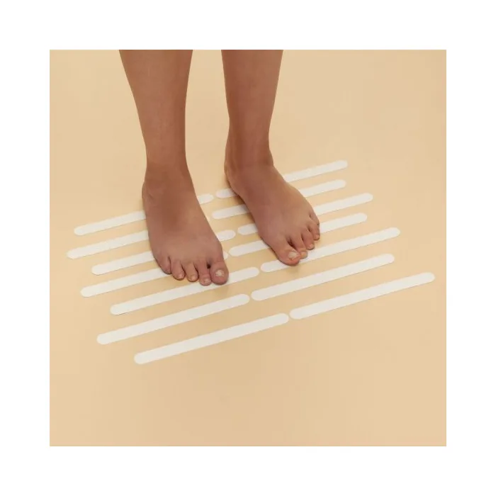 Veiligheidsstrips voor bad, douche en badkamer 21,6 x 1,9 cm (per 20) -- A830600