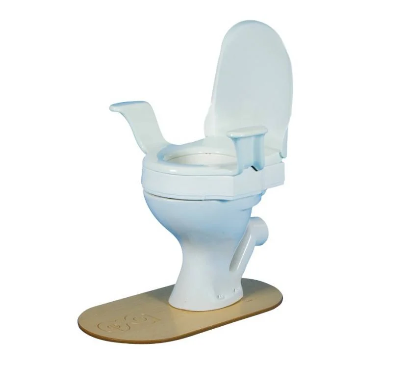 Toiletzit/verhoger met armsteunen uit 1 stuk Nobi High Rise, 8 cm verhoging, met deksel