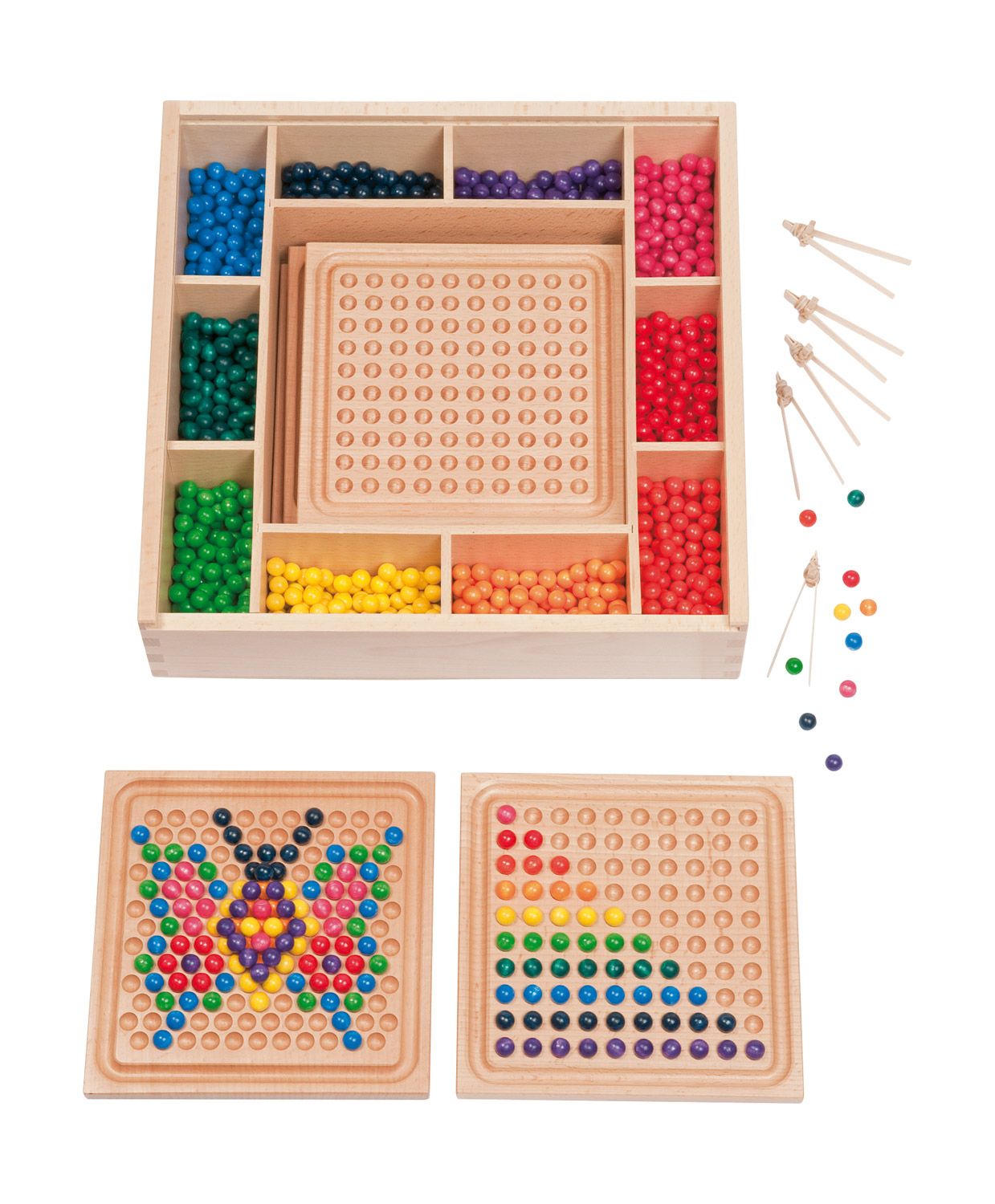 Legspel met gekleurde kogeltjes grote set -- 103367