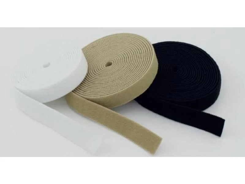 Velcro elastische lusband rol van 36 m - 2,5 cm - zwart - -- VELR2525020