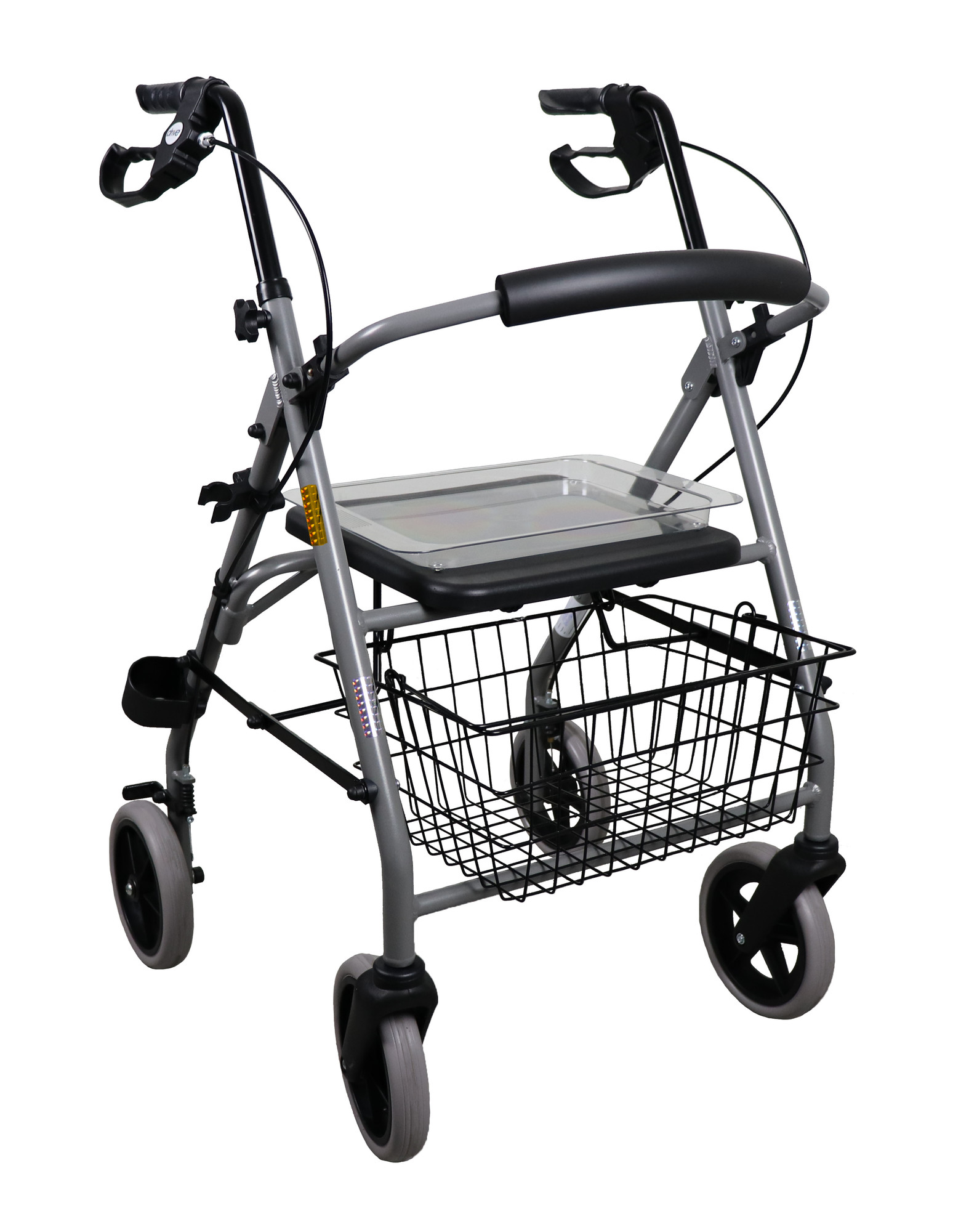 Rollator Gigo 2G in aluminium met 4 wielen, opvouwbaar