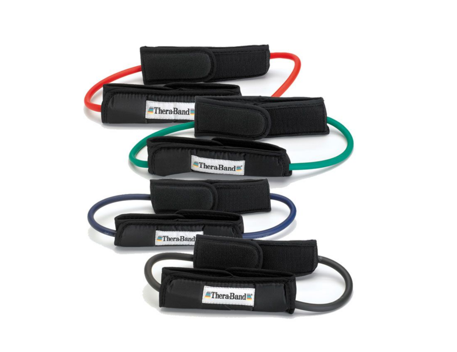 Thera-Band Tubing Loop met cuff - speciaal sterk - zwart