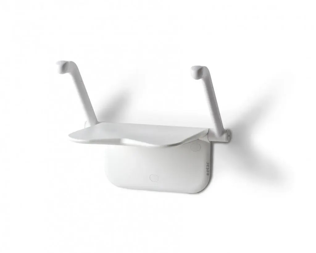 Douchezit voor muurbevestiging Etac Relax met armsteunen - wit