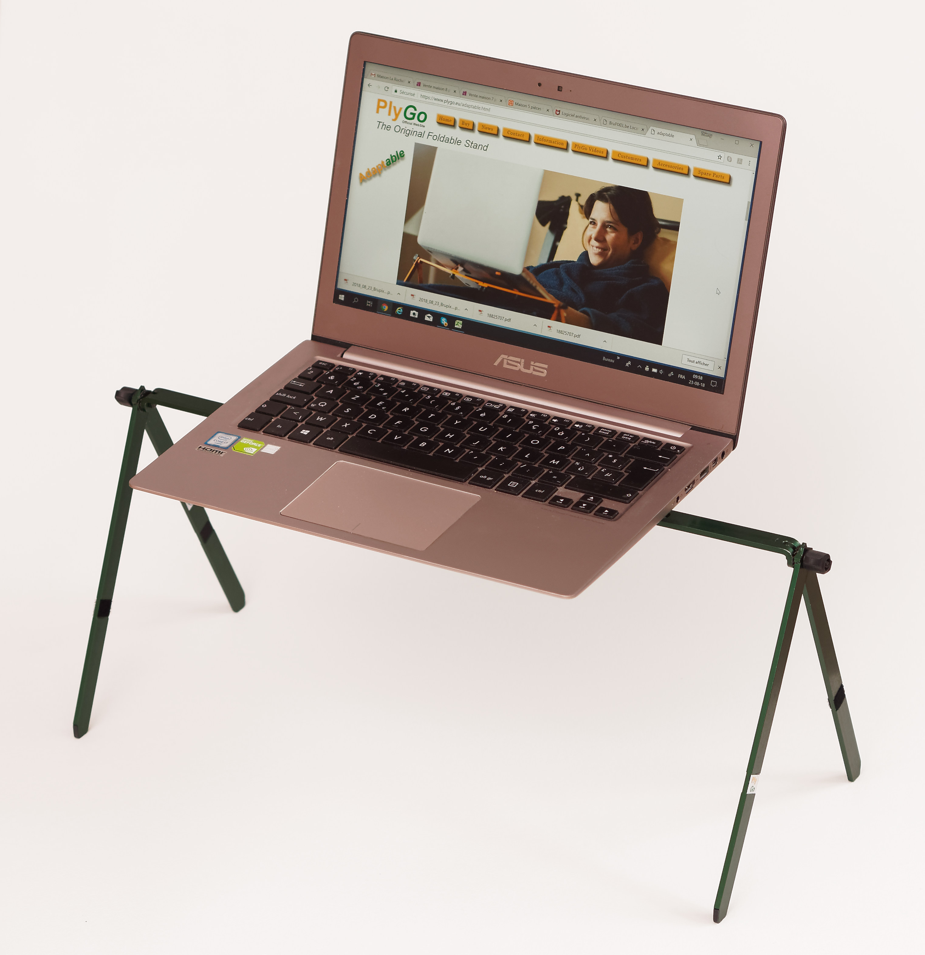 Opvouwbare steun voor laptop/tablet voor in bed PlyGo - zwart
