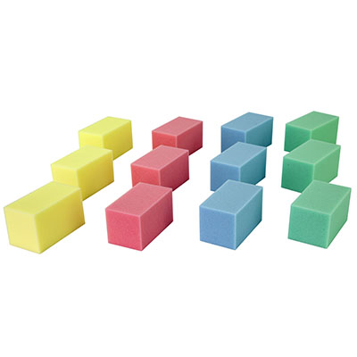 Blocs de mousse pour la thérapie des mains - 3 pcs par couleur (12 pc)