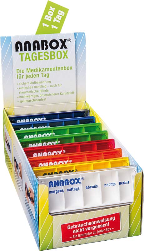 Pillendoos ANABOX - 1 dag - 5 vakken