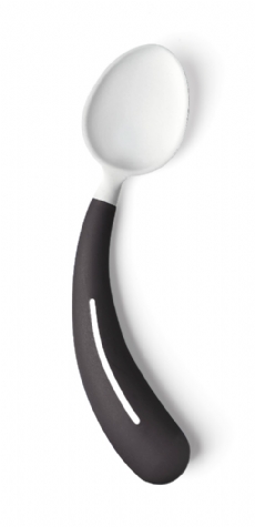 Aangepast bestek Henro-Grip lepel links antraciet/wit