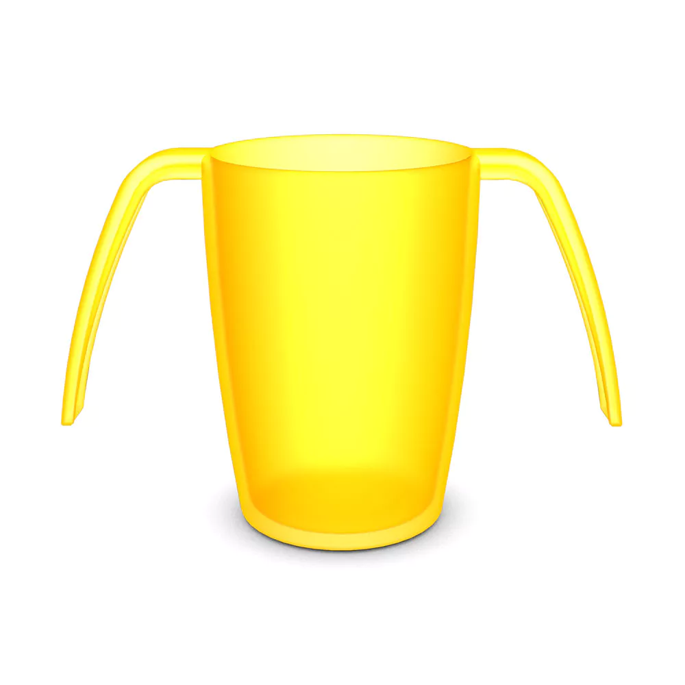Beker met 2 handvatten Ornamin - ErgoPlus - PP - 250 ml - geel