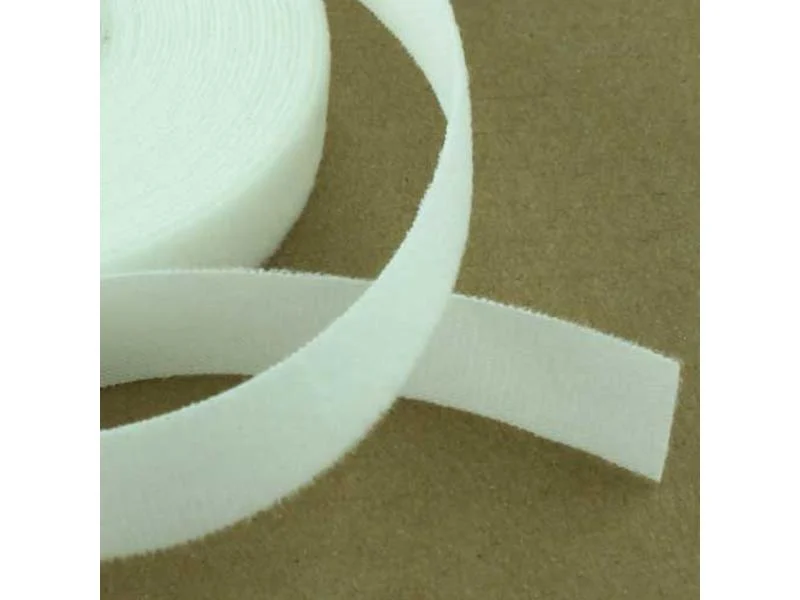 Velours lusband rol van 50 m - 1,6 cm - wit -- VLR1650000
