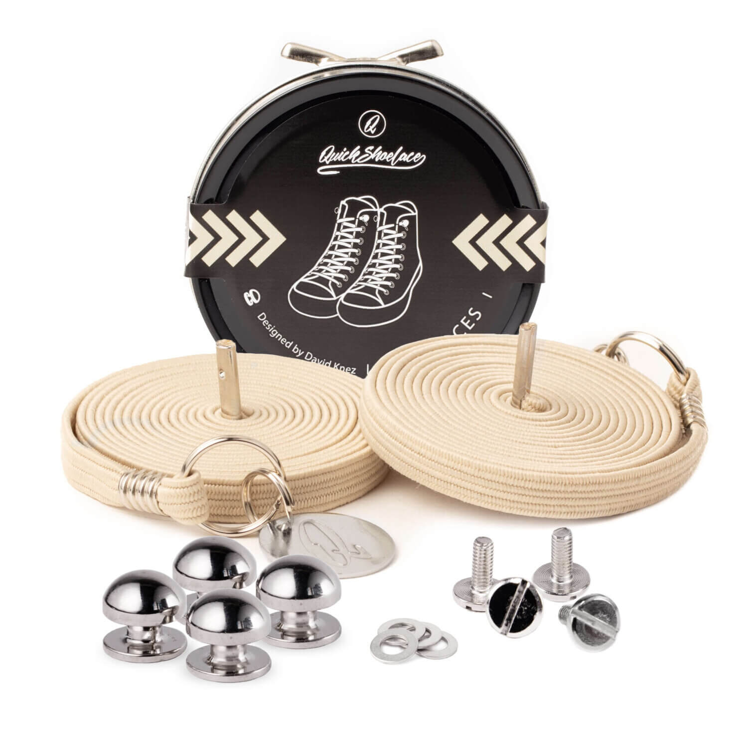 Quickshoelace elastische schoenveters - standaard - beige (1 paar)
