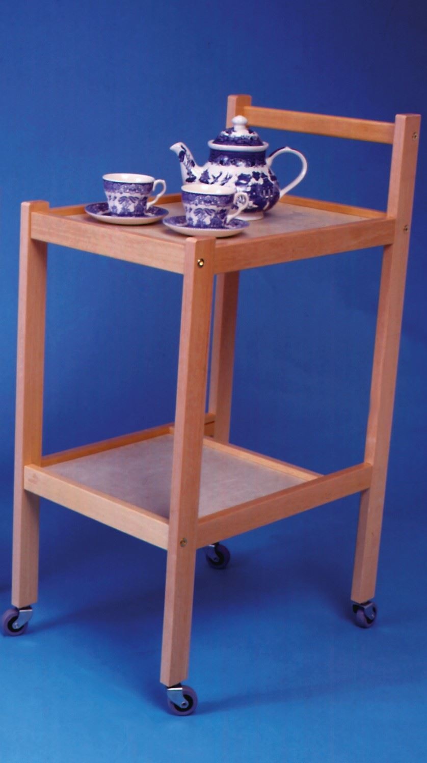 Compacte houten trolley 40 x 40 cm