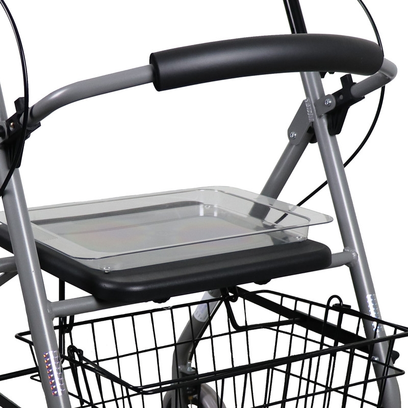 Rollator Gigo 2G in aluminium met 4 wielen, opvouwbaar