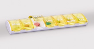 Pillendoos ANABOX - 1 week - 1 vak per dag - retail box van 12 - fr