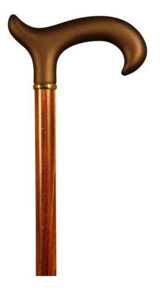 Finna wandelstok soft touch, standaard handvat bruine beuk -- FN-4403