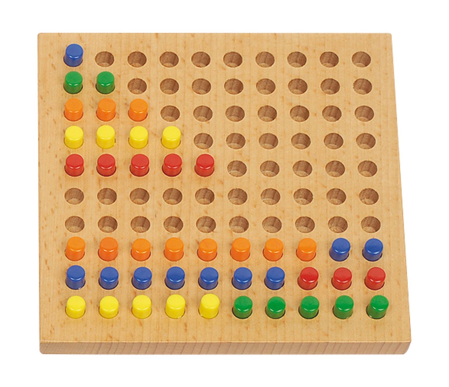 Pennenbord hout klein bord 13,5 x 13,5 cm voor 100 pennen van 7 mm Ø - 001038