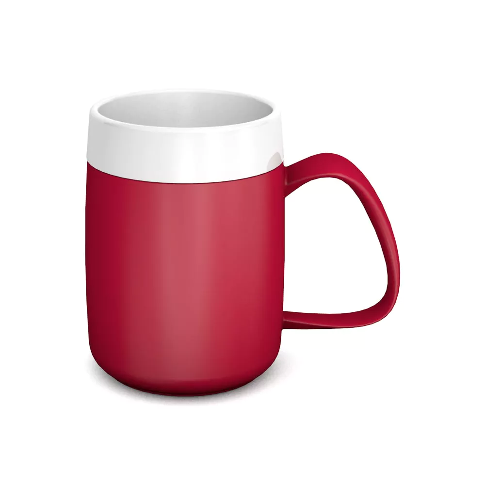 Isolerende beker Ornamin - 1 handvat - trechtervorm - rood