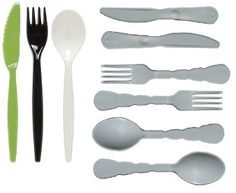 Kunststof bestek anti-kwetsuur - lepel - zwart