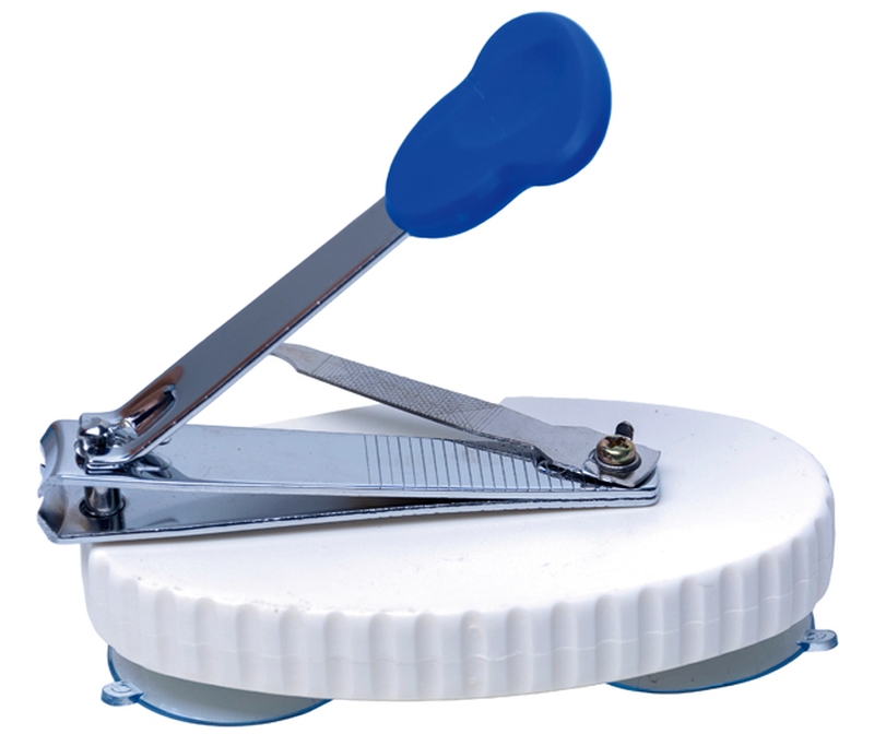 Nagelknipper op zuignappen met vergrootglas