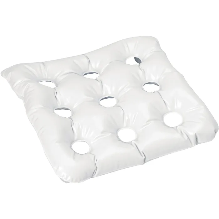 Opblaasbaar bad-zitkussen met zuignappen - 45,5 x 45,5 cm - wit
