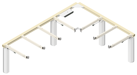 FlexiPlus Corner voor werkblad - elektrisch - 90-200 cm x 90-300 cm