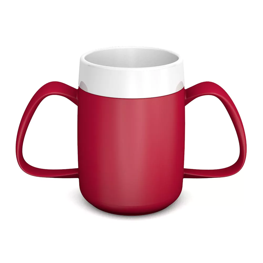 Isolerende beker Ornamin - 2 handvatten - trechtervorm - rood