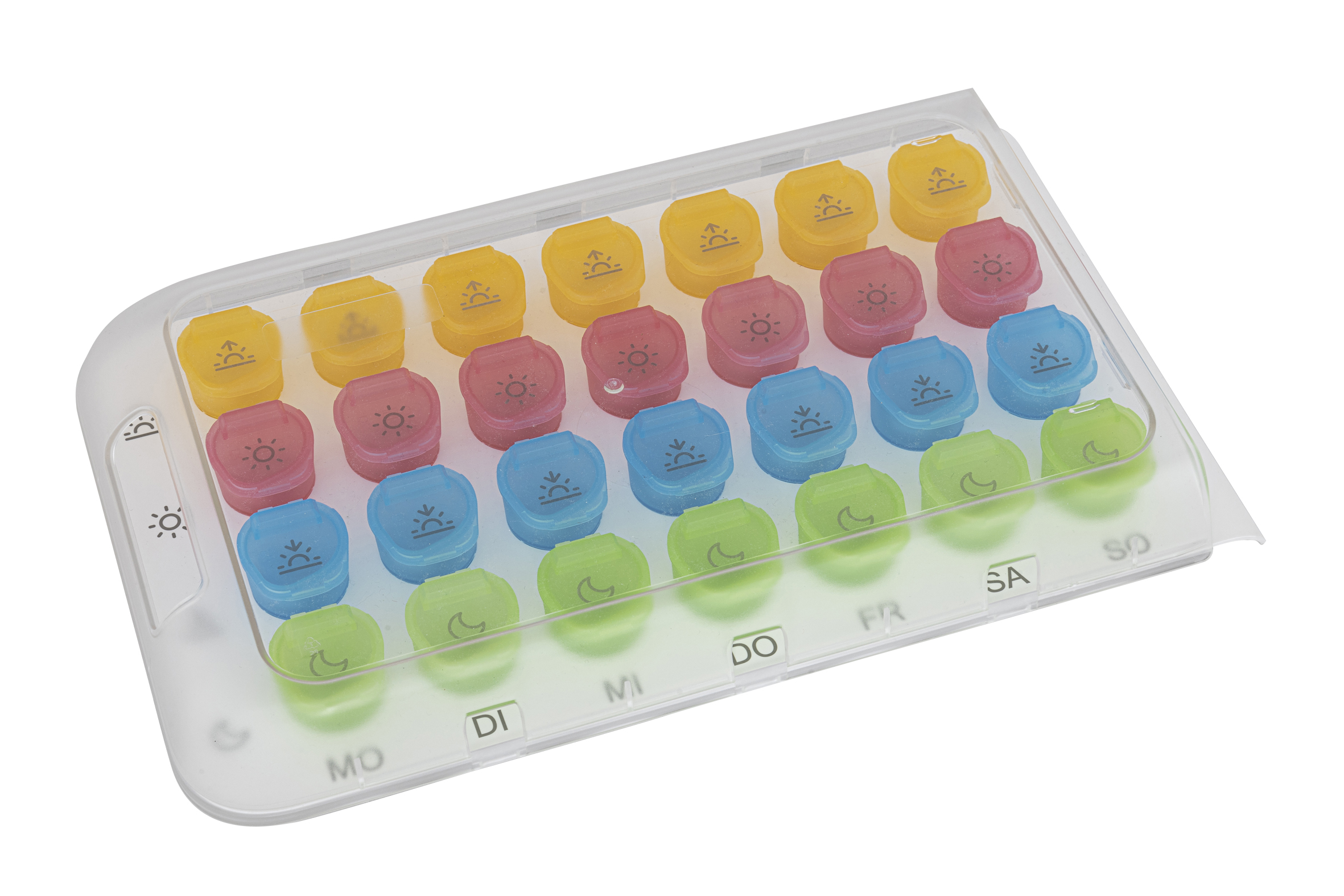 Boîte à médicaments ANABOX pour 1 semaine 7 x 4 - 28 cups colorés