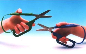 Lichtgewicht schaar met grote handgreep zelfopenend Easi-Grip 45 mm links - ronde punt -- LEG-1/L