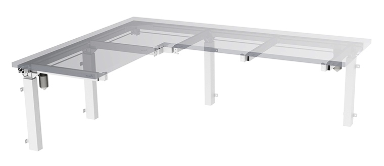 FlexiElectric Corner voor werkblad - elektrisch - 90-150 cm x 90-300 cm
