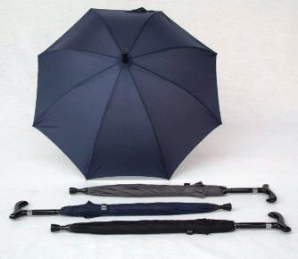 Pluviose wandelstokparaplu 2-in-1 - grijs -- ST1250W-grey