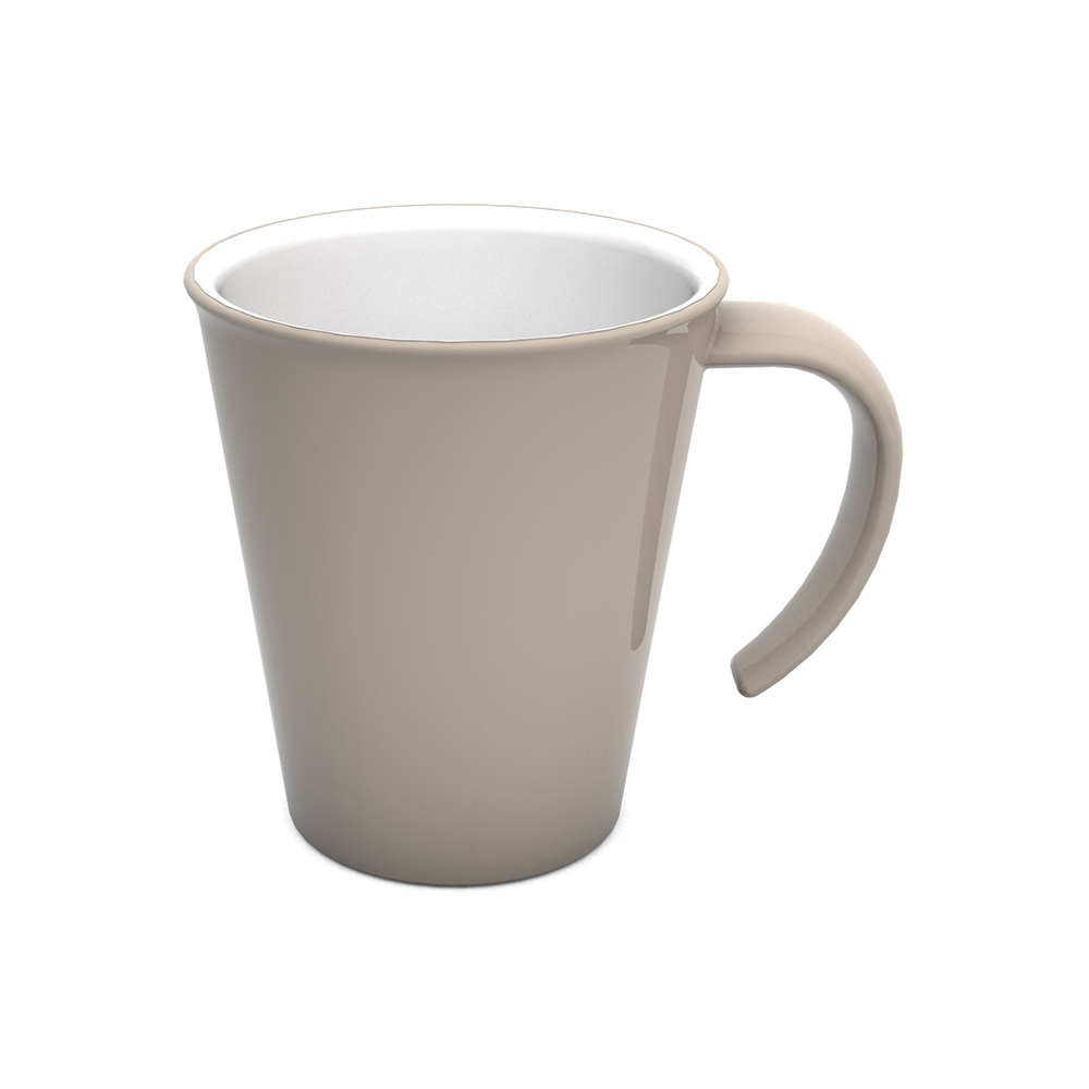 Beker met 1 groot open handvat Ornamin - Culinar - SAN - 300 ml - linnen grijs